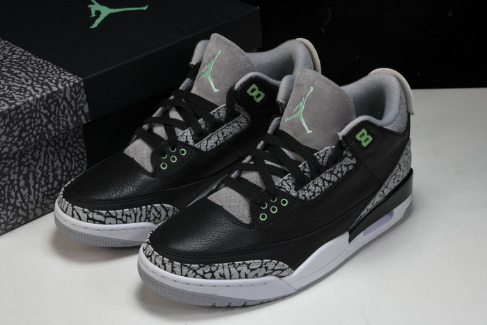 air jordan 3 "black/green glow" ct8532-031
