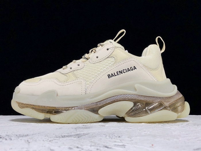 bl triple s trainers clear sole gold and white 541624 w09o1 9005