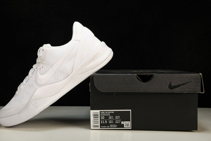nike kobe 8 protro triple white fj9364-100