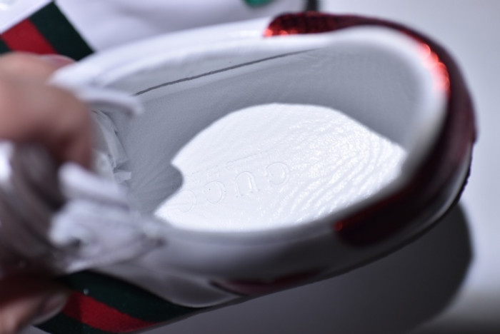 gc ace embroidered low-top sneaker with red heart womens