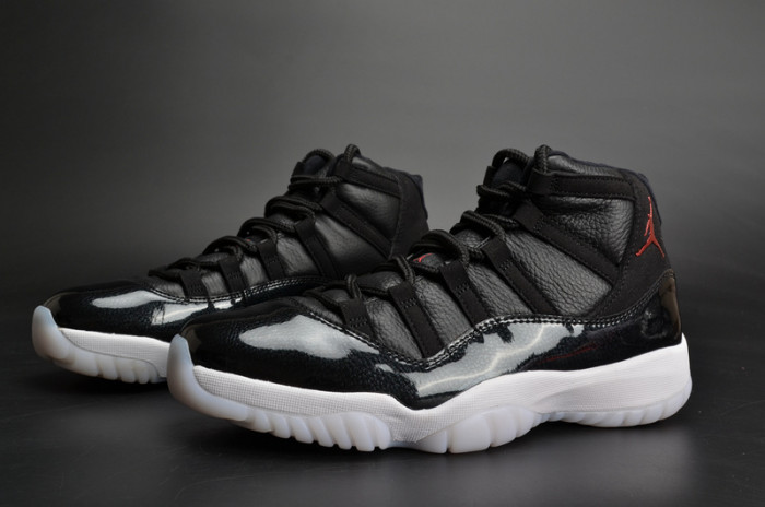 jordan 11 retro bp "72-10" black mens 378037-002
